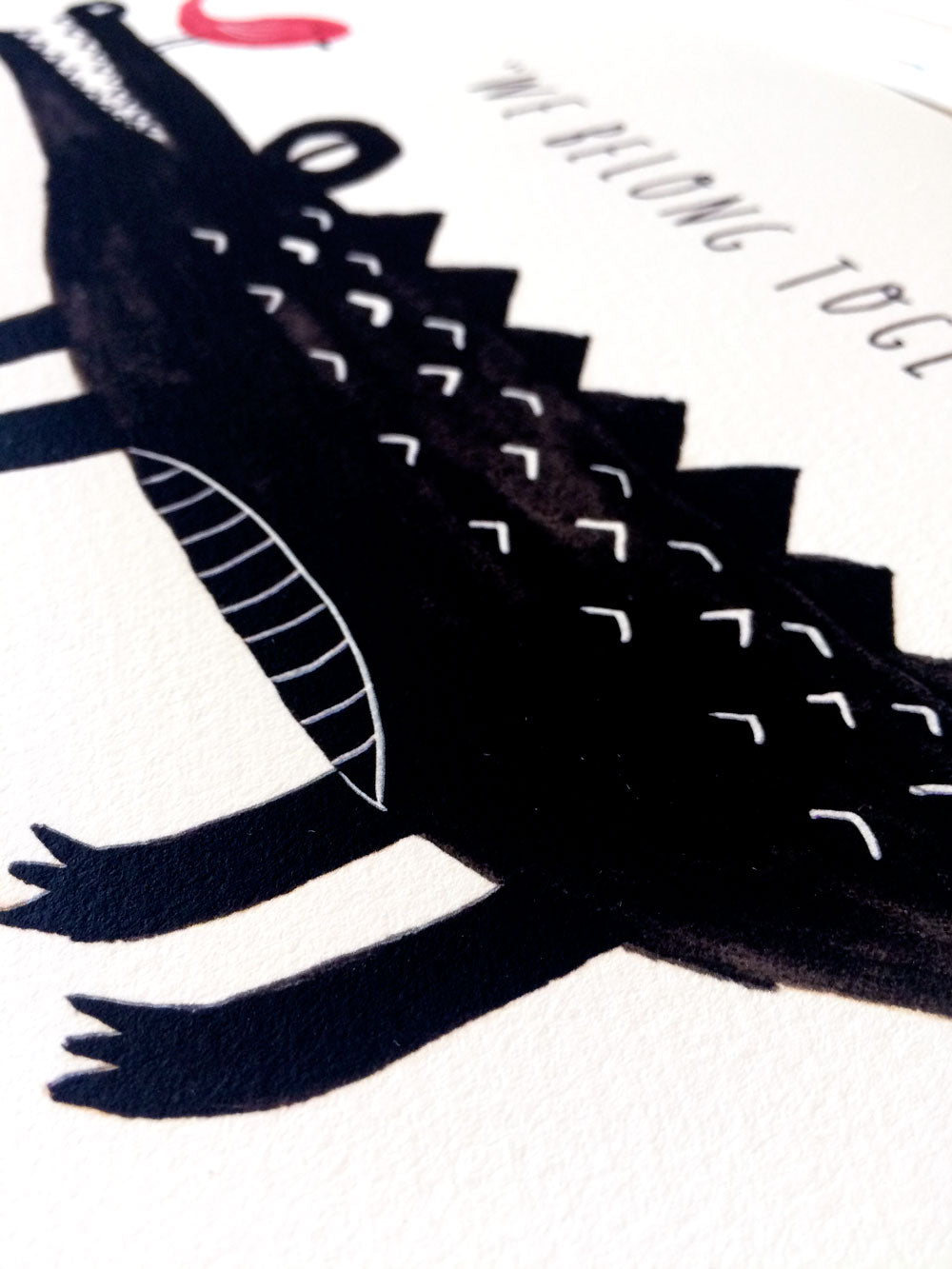 We Belong Together, Croc & Bird Giclee Art Print