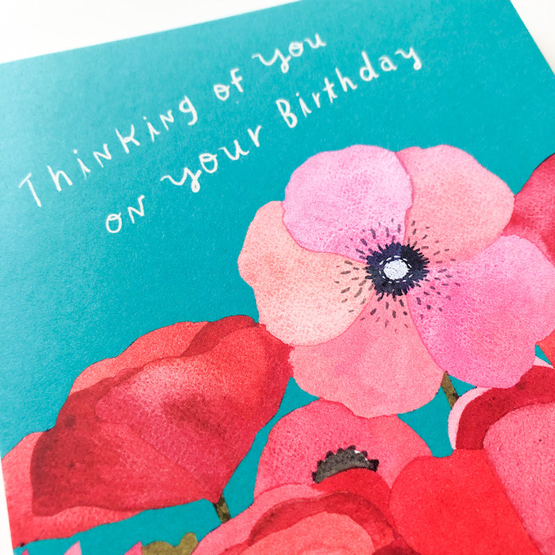 Poppy Watercolor Birthday Card
