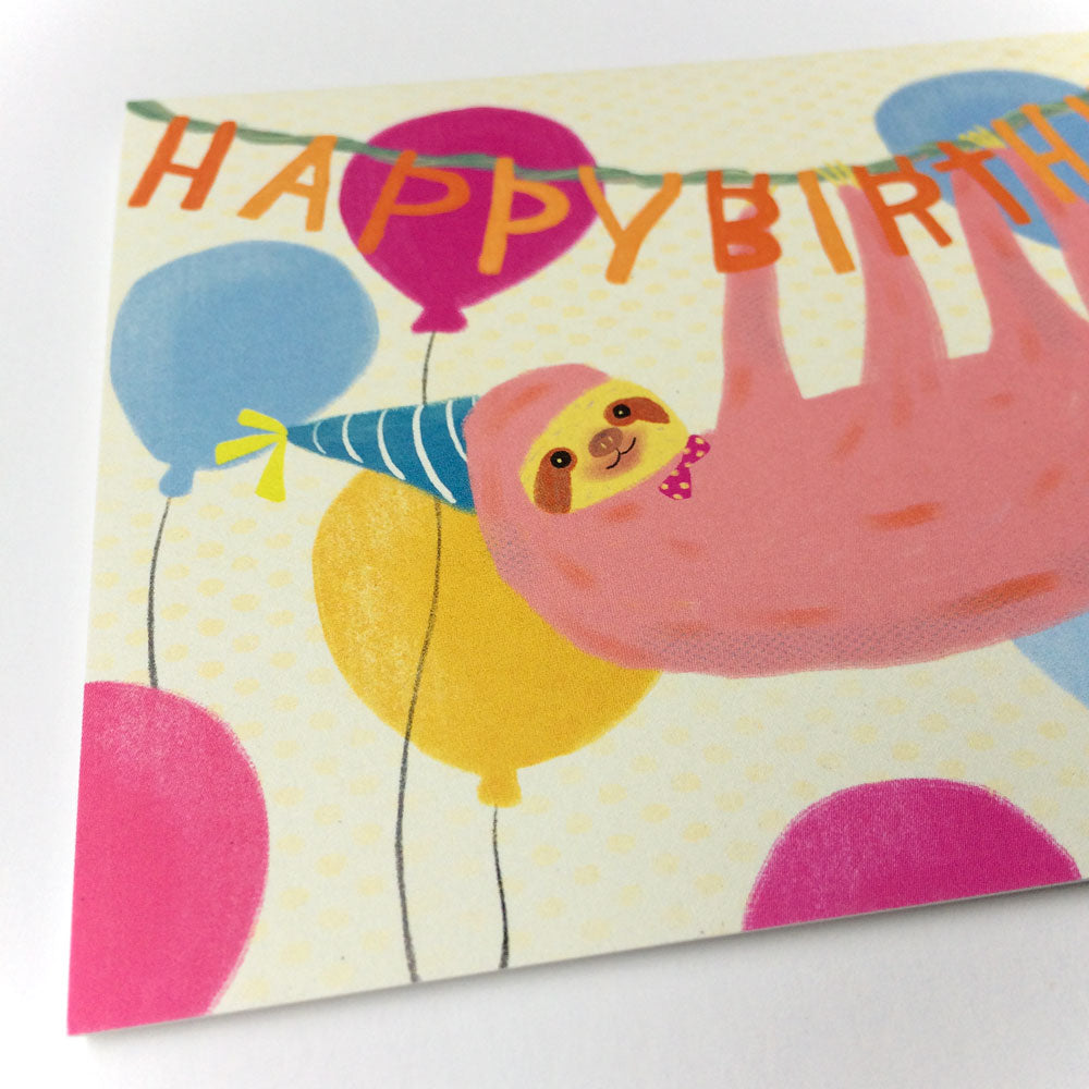 Party Sloth Birthday Card