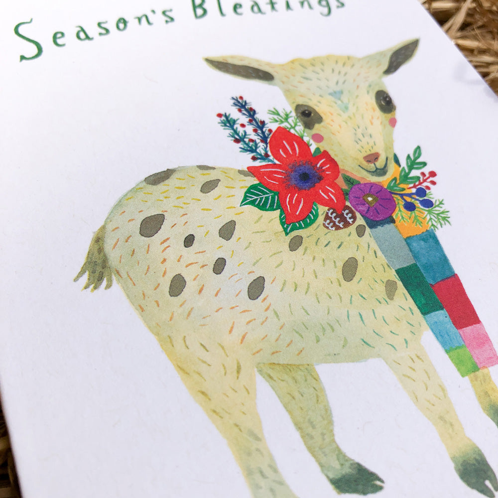 Baby Goat Season's Bleatings Holiday Greeting Card