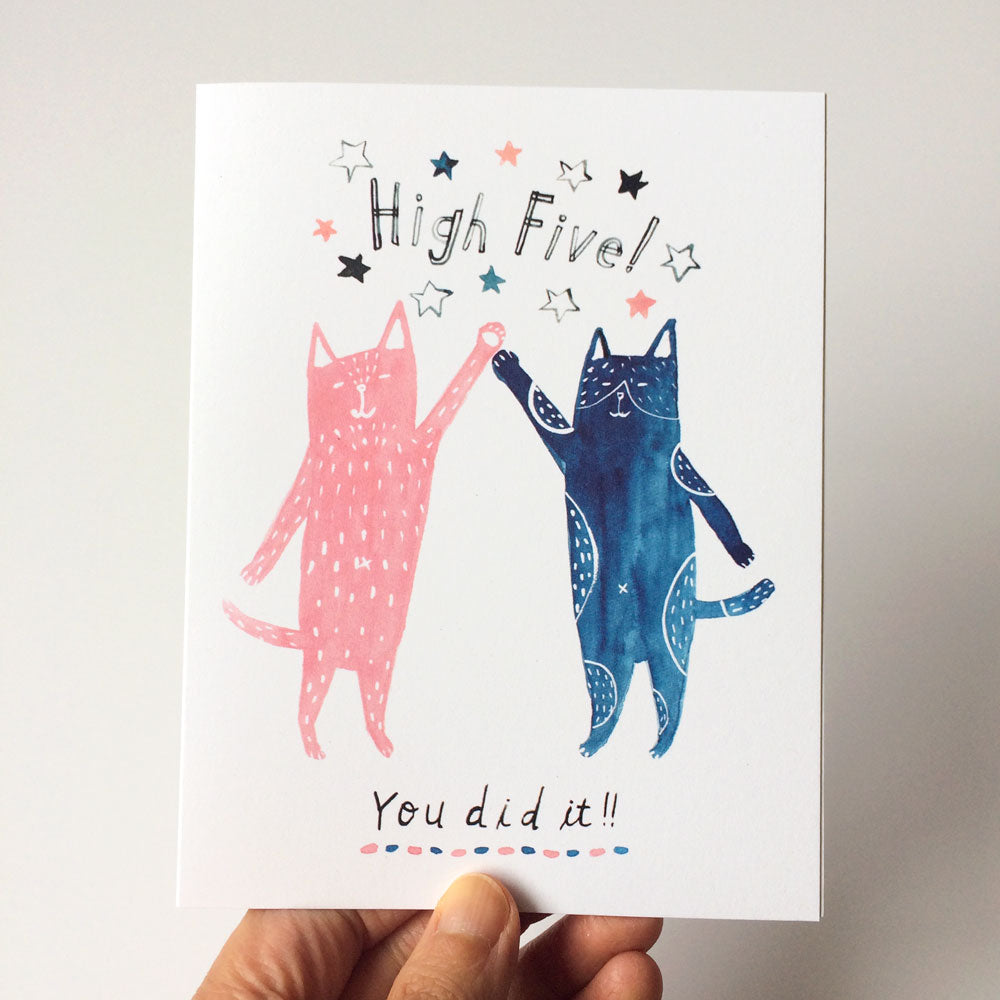 Cats High Five Card