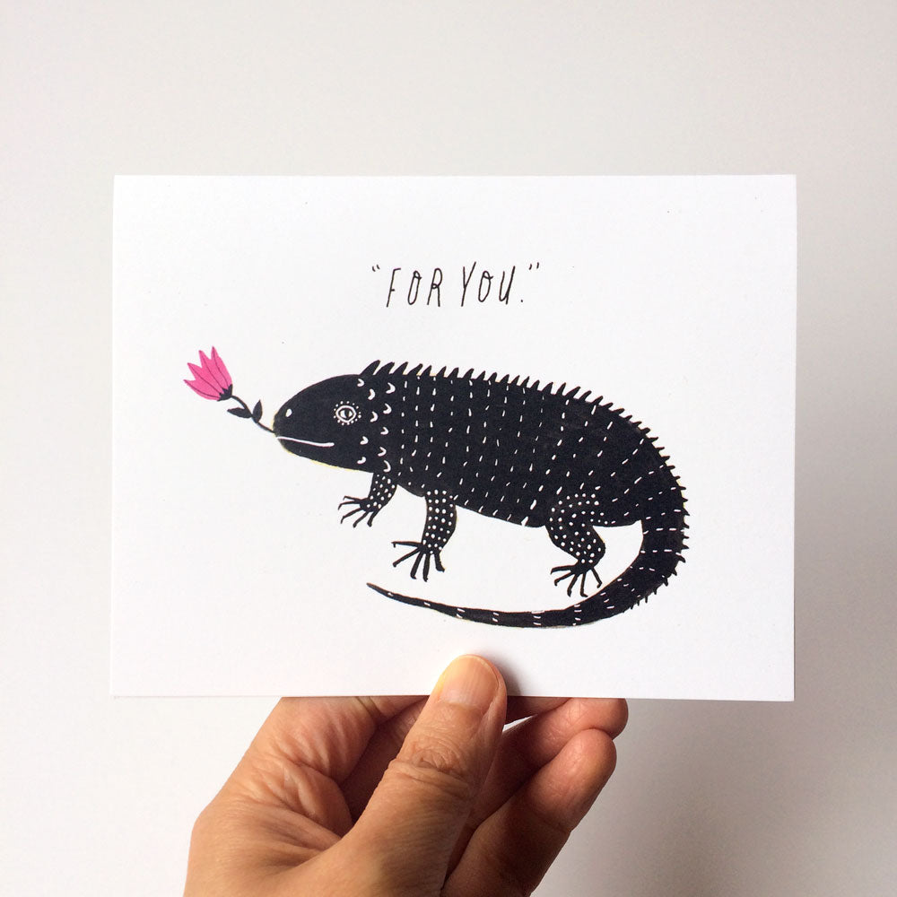Iguana Flower for You Card