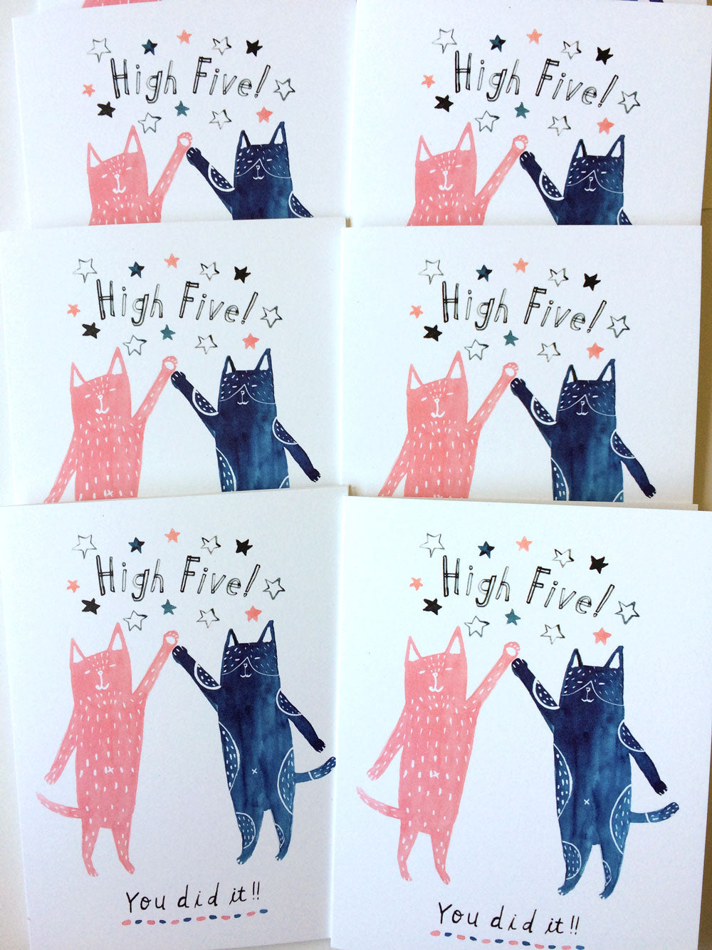 Cats High Five Card