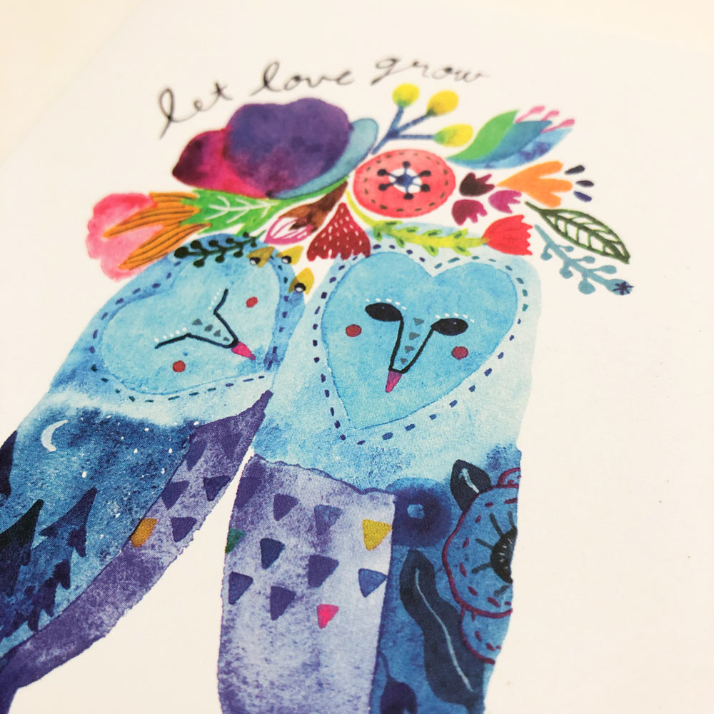 Barn Owl Let Love Grow Card