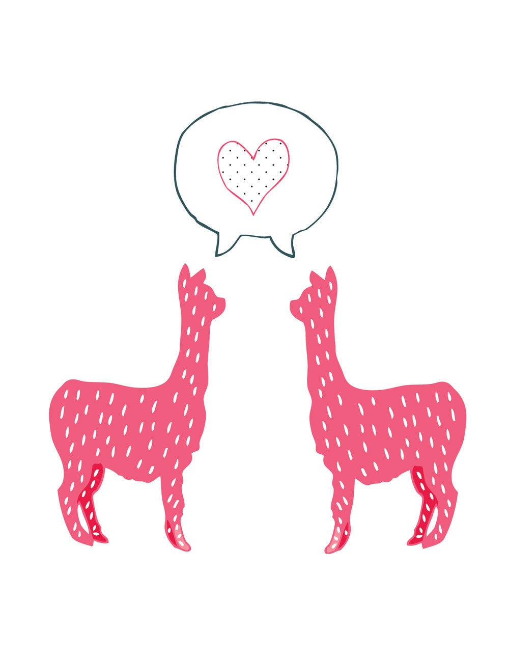 Pink Alpaca Love Card